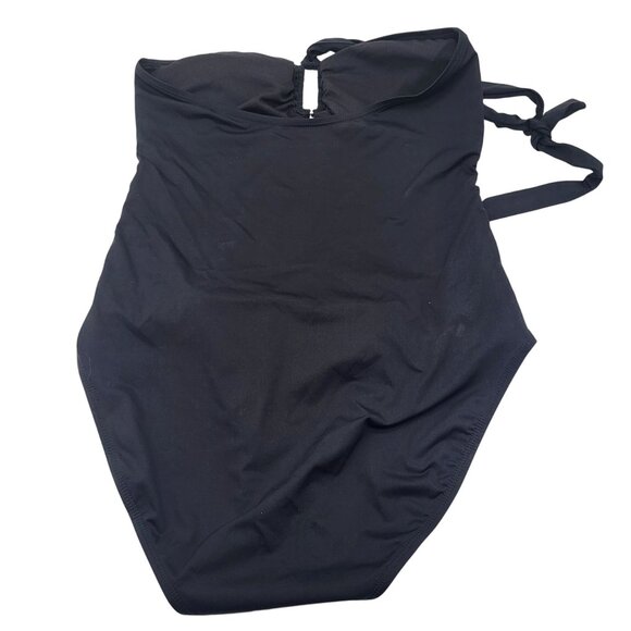 Lauren Ralph Lauren Womens SZ 10 Black One Piece Swimsuit Tie Back Halter - Picture 3 of 11